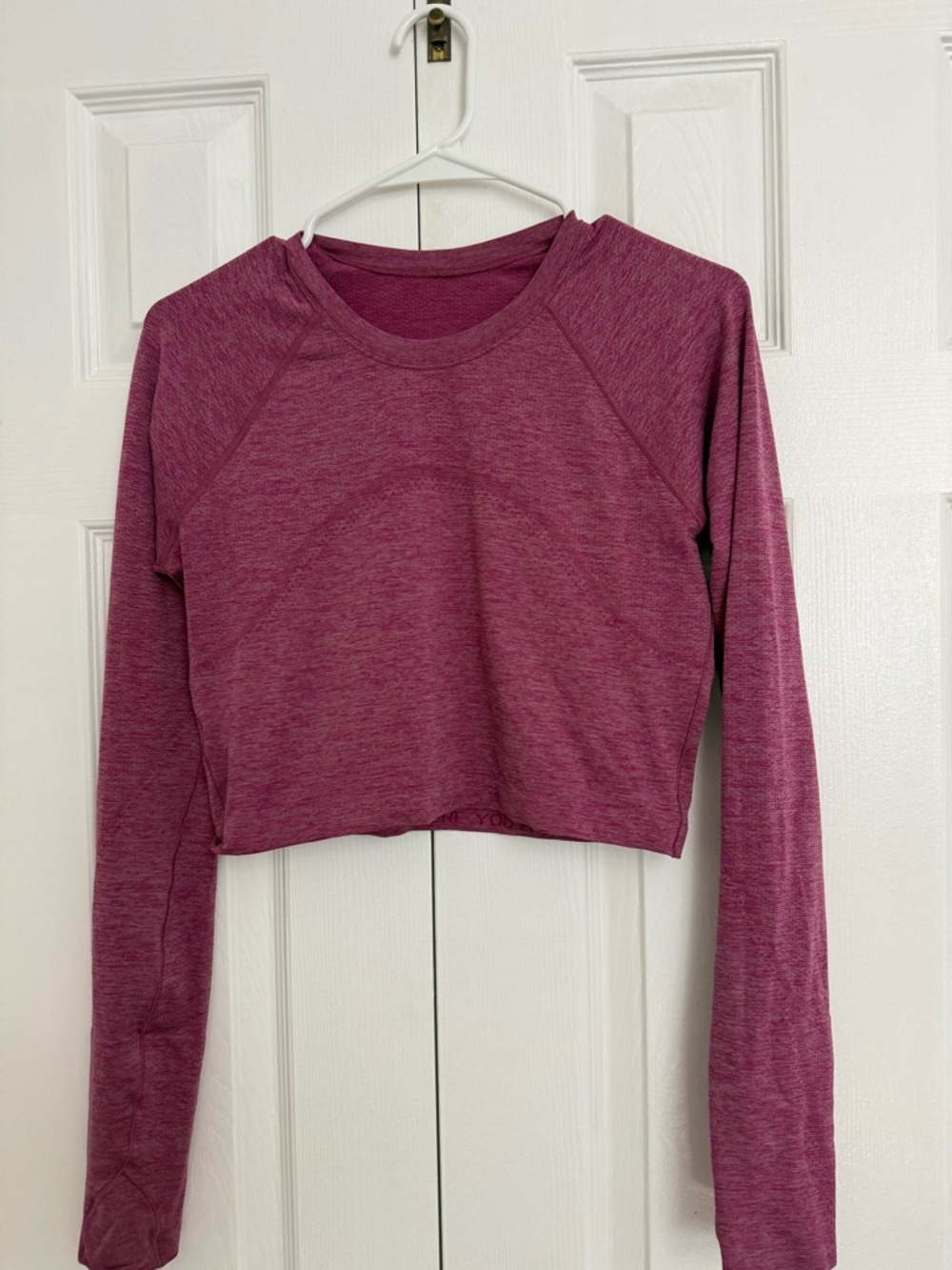 lululemon athletica Heather Plum Cropped Long-Sleeve Top